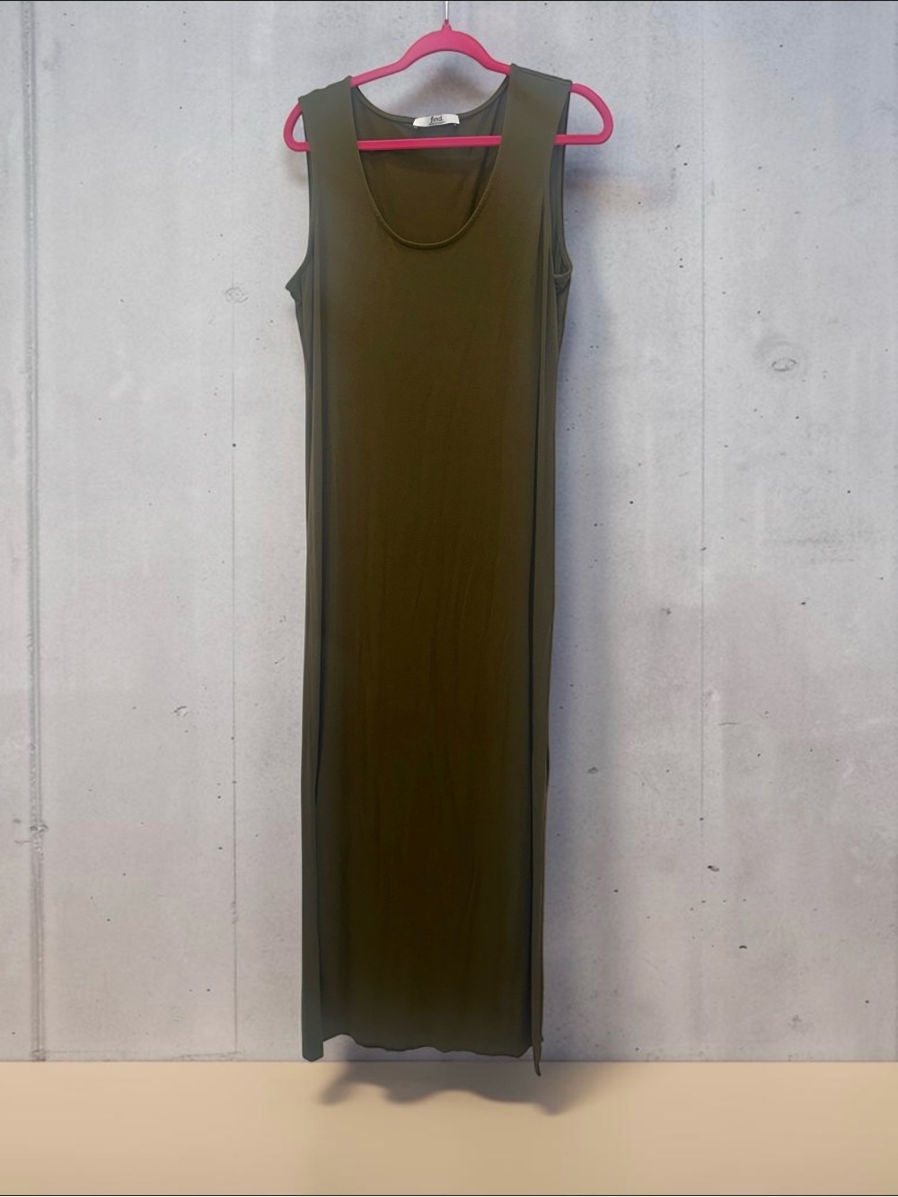 Sleeveless Olive Green Tank Maxi Dress by Find.